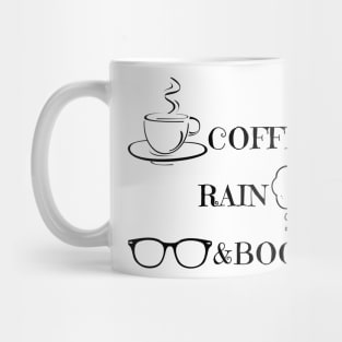 Coffee Rain and Books Mug